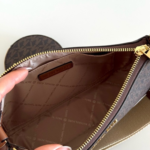 NWT! Michael Kors Jet Set Logo Crossbody Bag, Brown - Picture 10 of 14